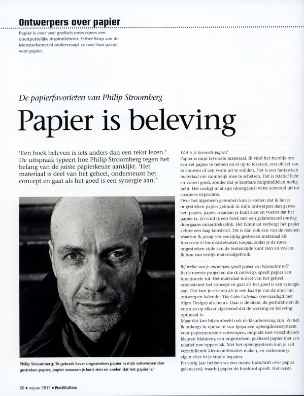 Philip Stroomberg over papier – Print matters